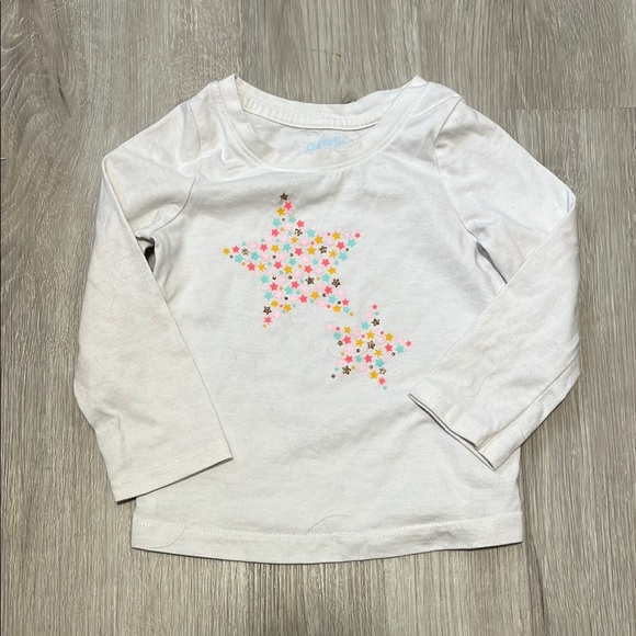 4/$20 Cat & Jack White Shirt with Star Print Size 18M - Picture 1 of 1